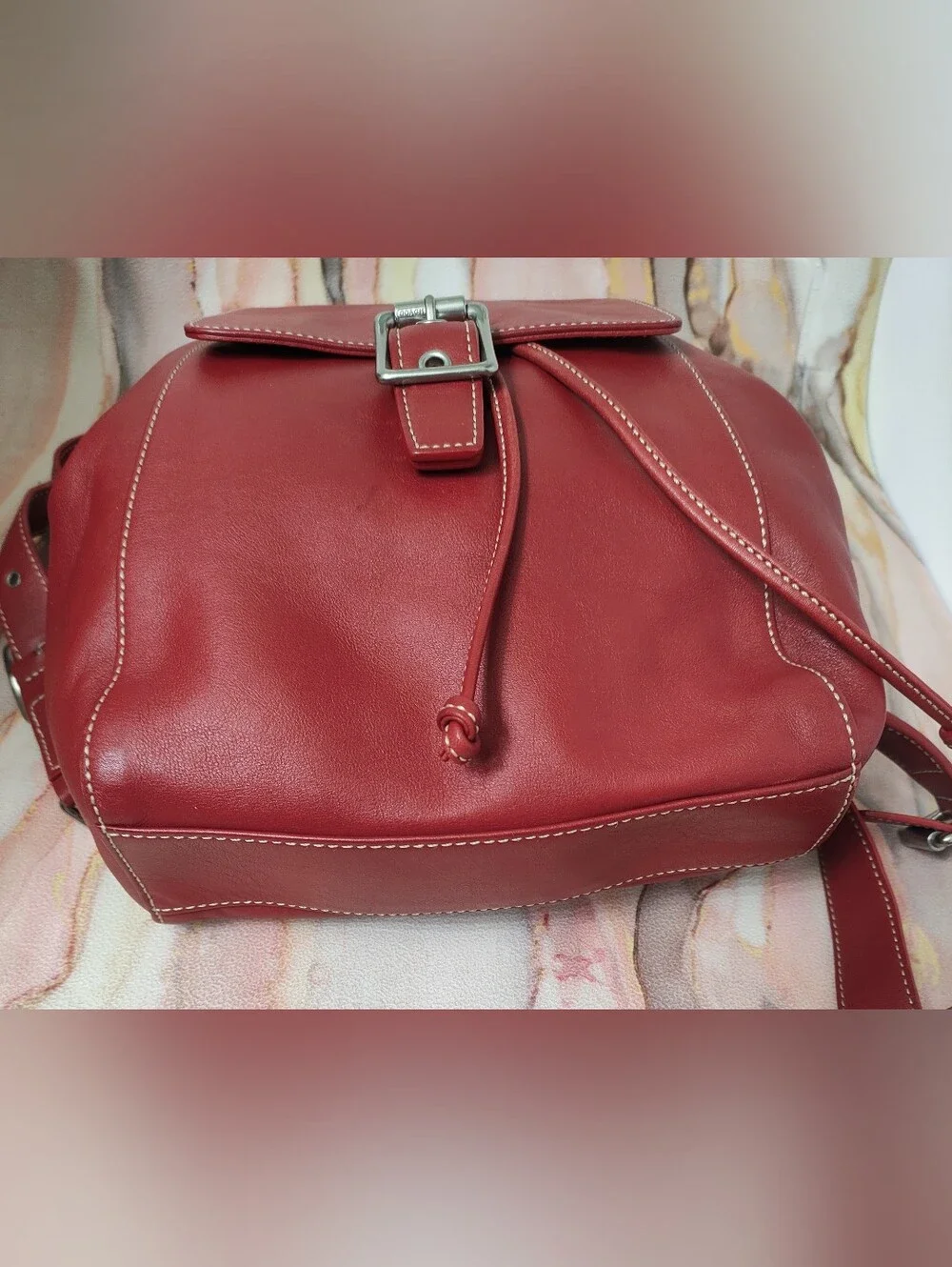 Vintage Coach 9569 Legacy Drawstring Small Backpack  Red